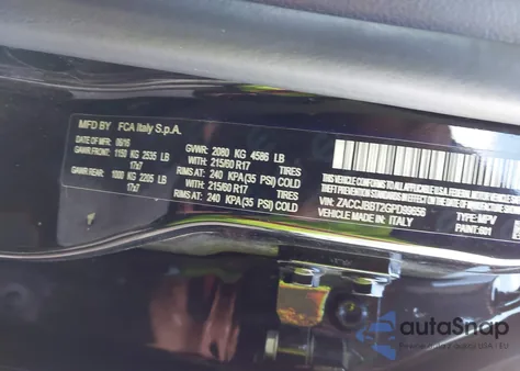 2016 Jeep Renegade Latitude из США, поврежденный, VIN ZACCJBBT2GPD99656